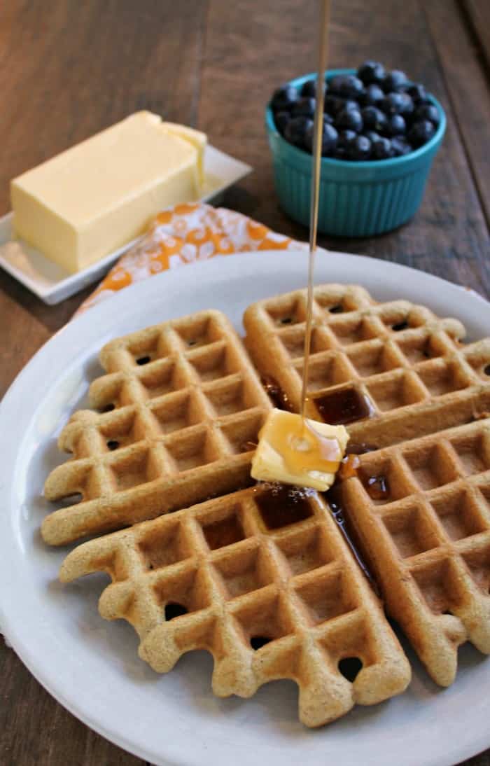 Keto Waffles. Gluten free, paleo, diner-style waffles. From the Keto Breads cookbook. [featured on GlutenFreeEasily.com]