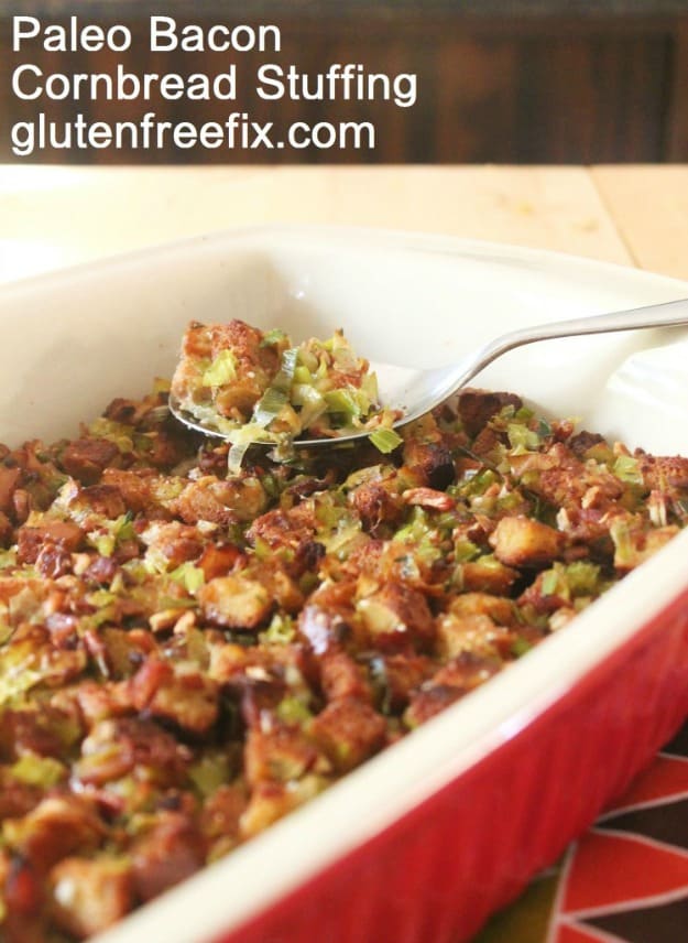 Gluten-Free Bacon Cornbread Stuffing. One of 35 holiday-worthy gluten-free stuffing recipes featured on gfe. [from GlutenFreeEasily.com]