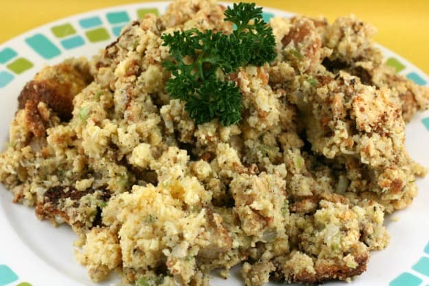 Gluten-Free Slow Cooker Cornbread Stuffing. One of 35 holiday-worthy, gluten-free stuffing recipes featured on gfe. [from GlutenFreeEasily.com]