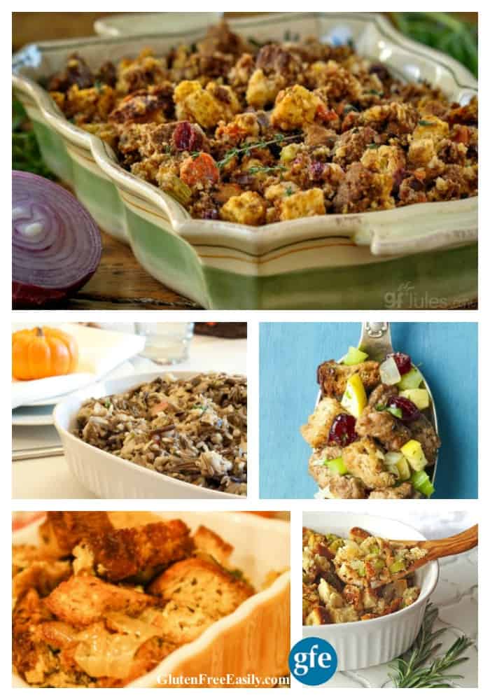 Holiday-Worthy Gluten-Free Stuffing Recipes. Over 35 of them featured on gfe. [GlutenFreeEasily.com]