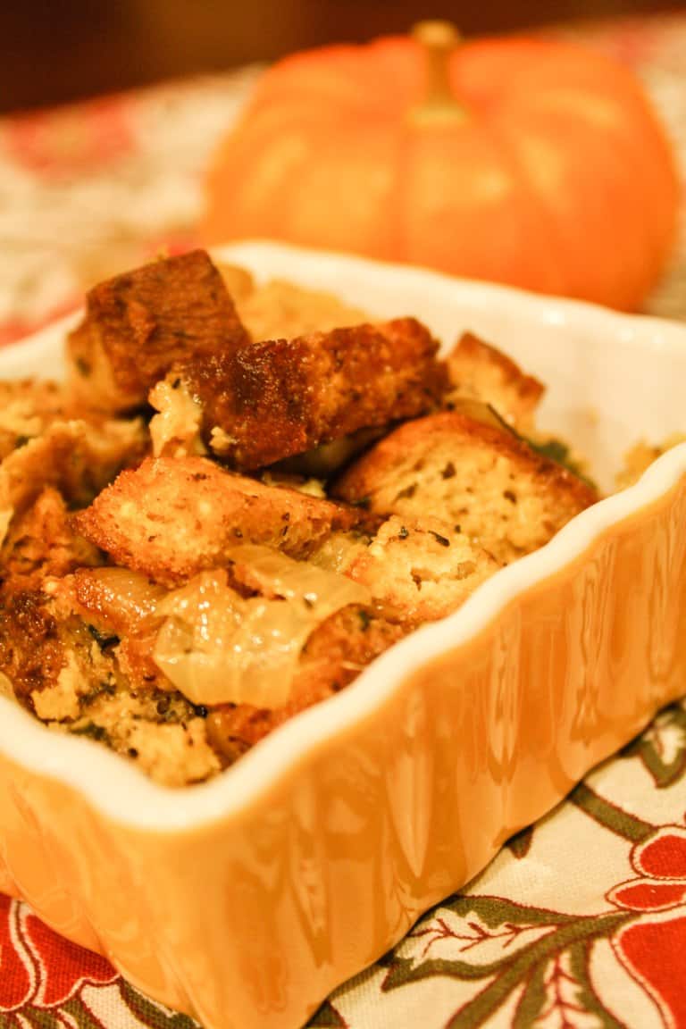 Perfect Gluten-Free Thanksgiving Stuffing. One of 35 holiday-worthy, gluten-free stuffing recipes featured on gfe. [from GlutenFreeEasily.com]