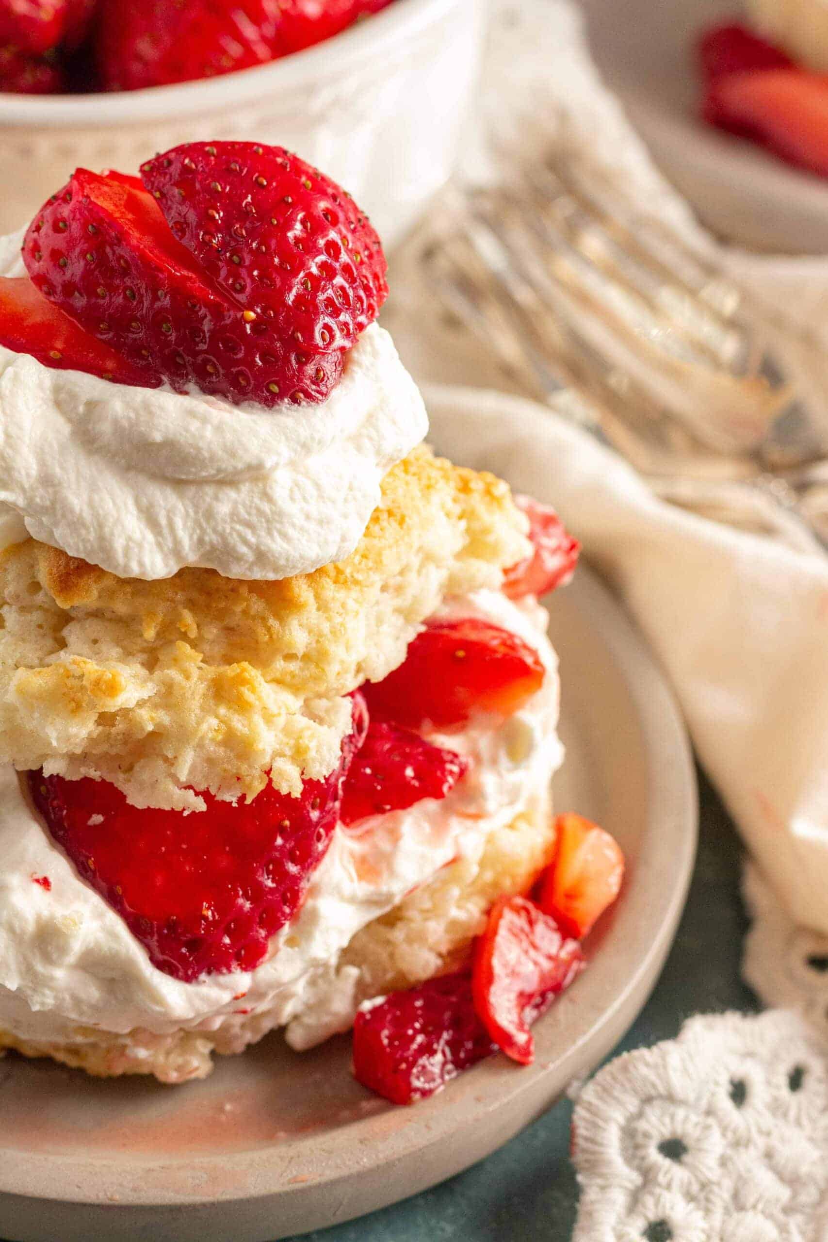 Gluten-Free Strawberry Shortcake made from biscuits from Life After Wheat.