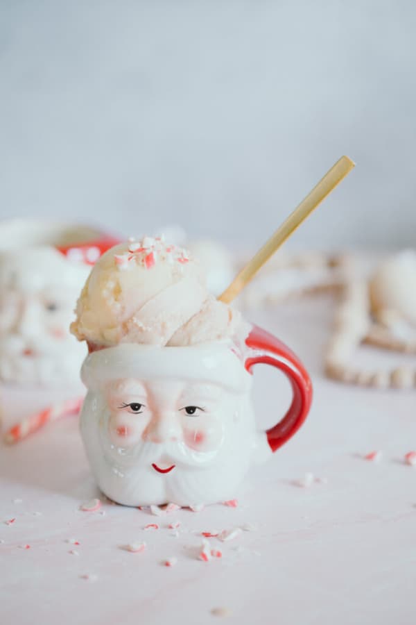 Dairy-Free Peppermint Ice Cream in Santa Mug from Against All Grain