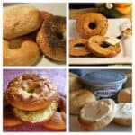 Gluten-free and grain-free bagels collage. Featured on glutenfreeeasily.com.