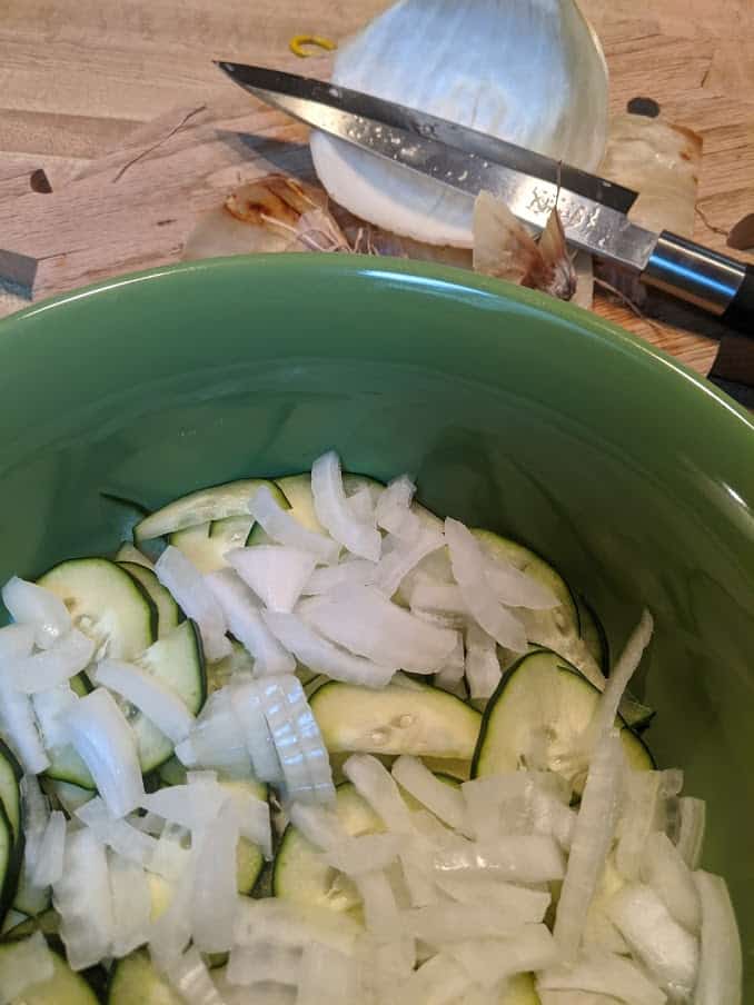 Classic Cucumber Salad. Cooling, crunchy, and sweet and sour. You're going to love it!