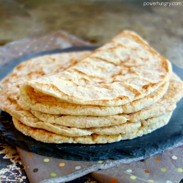 Two-Ingredient Coconut Flour Tortillas. Gluten free, grain free, dairy free, egg free, vegan, and raved over. Featured on glutenfreeeasily.com