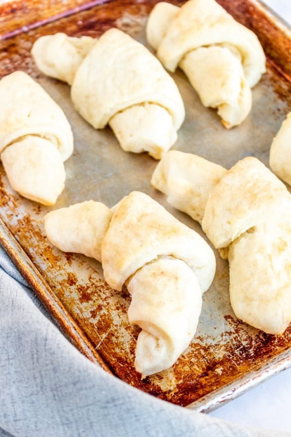 Gluten-Free Crescent Rolls on Baking Sheet from Life After Wheat. One of the best gluten-free croissant recipes and crescent recipes featured on gfe.