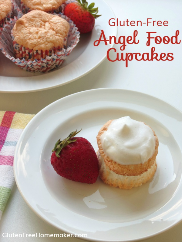 Gluten-Free Angel Food Cupcakes. The portable version of angel food cake. No cake pan needed, fewer eggs required, but the results are still amazing!