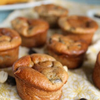 5-Minute Paleo Muffins with Bananas and Chocolate Chips. Mini muffins from Tessa, the Domestic Diva.