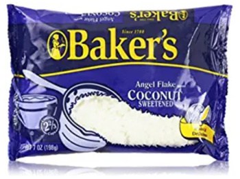 Baker's Angel Flake Sweetened Coconut for making Gluten-Free Pineapple Coconut Muffins