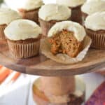 Gluten-Free Carrot Cake Muffins with Honey Cream Cheese Frosting from Nourishing Meals