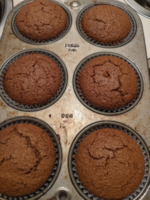 Gluten-Free Old-Fashioned Molasses Muffins made with Two-Ingredient Flour Mix ready to eat.