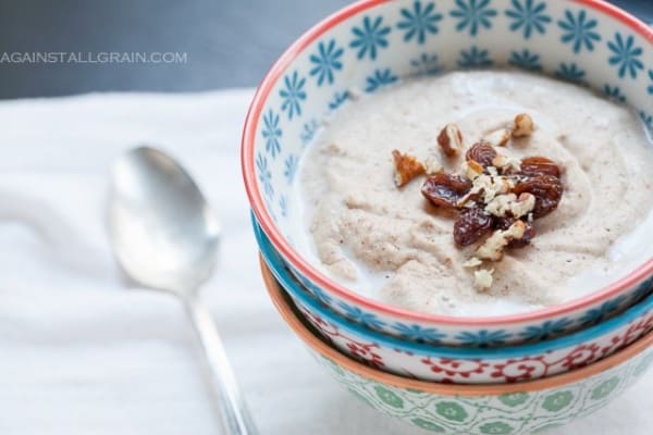 Banana Nut Porridge. One of the 20+ gluten-free oat-free "oatmeal" recipes featured on GlutenFreeEasily.com.