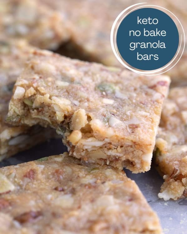 Keto No-Bake No-Oat Granola Bars from All Day I Dream About Food