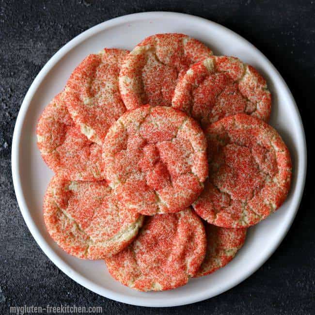 Gluten-Free Chewy Sugar Cookies with Colored Sugar Topping from My Gluten-Free Kitchen