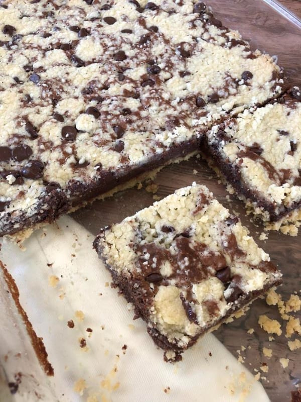 Chocolate Crumb Bars. Be sure to use gluten-free option.