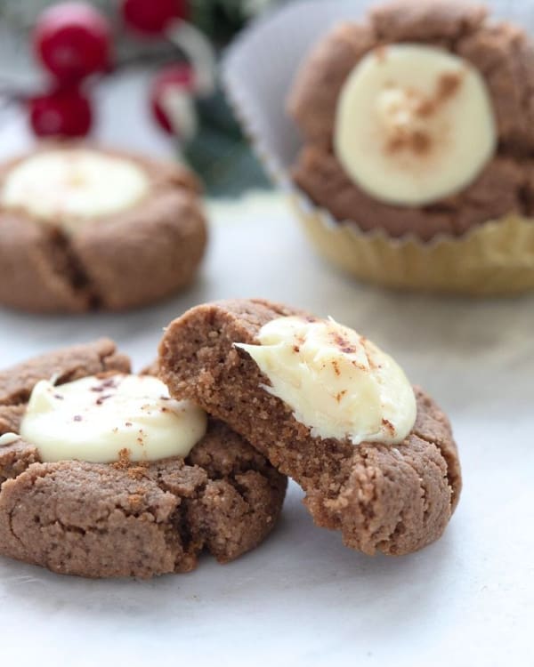 Gluten-Free and Keto Gingerbread Thumbprint Cookies from All Day I Dream About Food. One of 30 more gluten-free Christmas cookies you'll want to make right now.