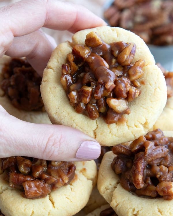 Gluten-Free and Keto Pecan Pie Cookies from All Day I Dream About Food. One of 30 more gluten-free Christmas Cookies you'll want to make right now.
