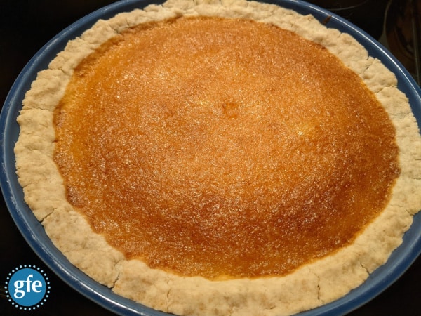 Gluten-Free Lemon Chess Pie Right Out of the Oven. So pretty! So delicious!