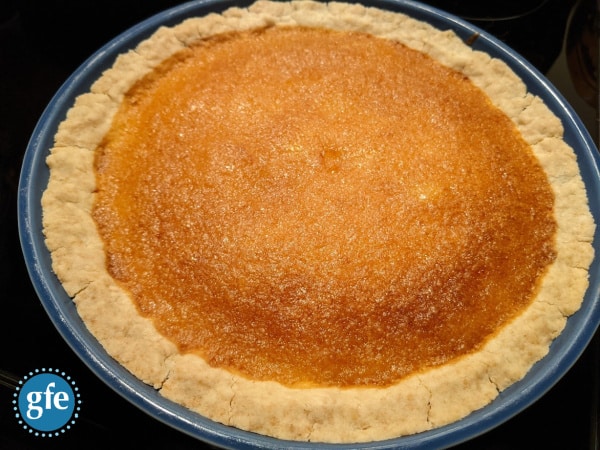 Gluten-Free Lemon Chess Pie Right Out of the Oven.