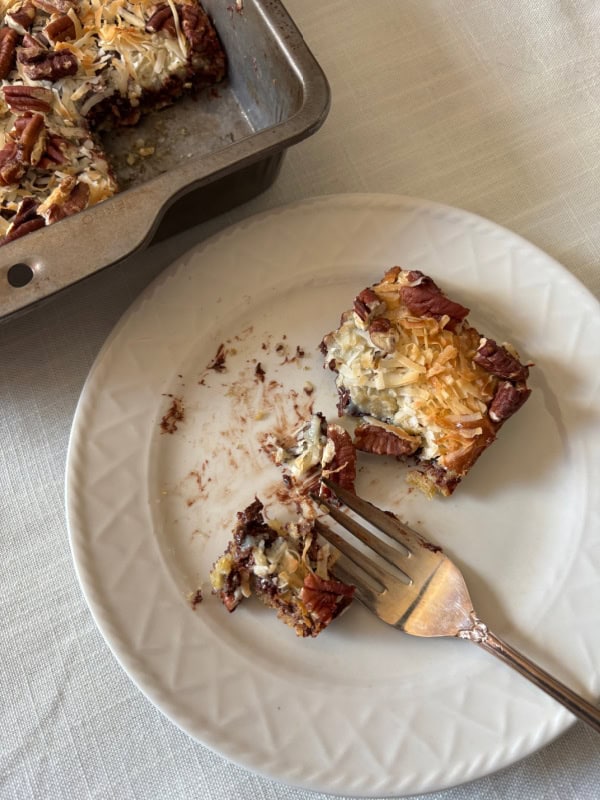 Gluten-Free Magic Quinoa Bars. If you don't want to wait for them to cool all the way, you can use a fork as I did!