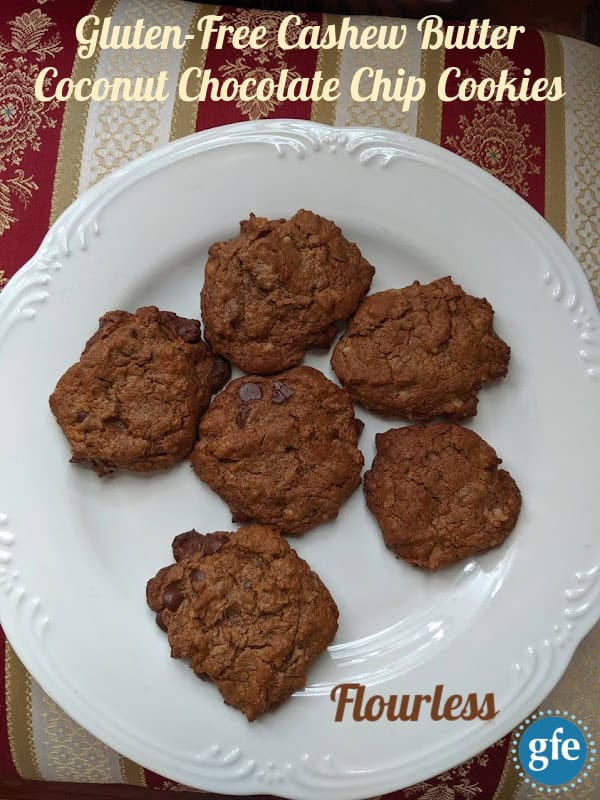 Cashew Butter Coconut Chocolate Chip Cookies